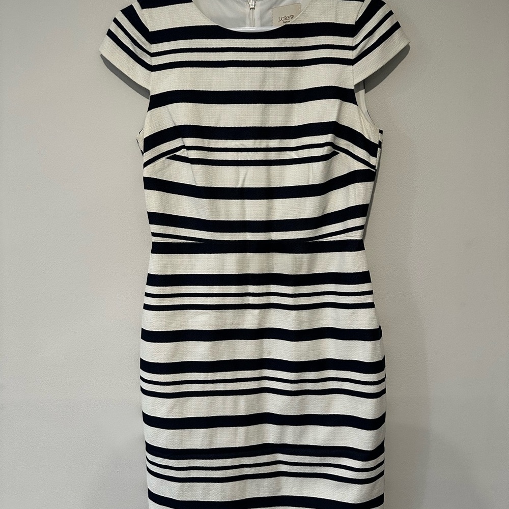 J. CREW Suiting Double Stripe Cap Sleeve Sheath Dress